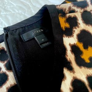 J. Crew Satin Leopard Print Shift Dress Size 4
